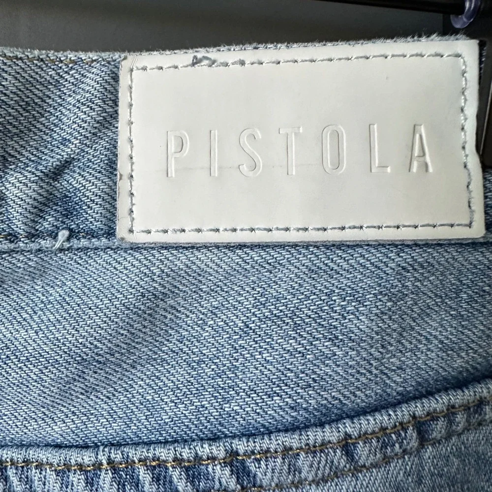 Pistola Charlie High Rise Straight Leg Cropped Jeans Ventura Light Wash Size 29
